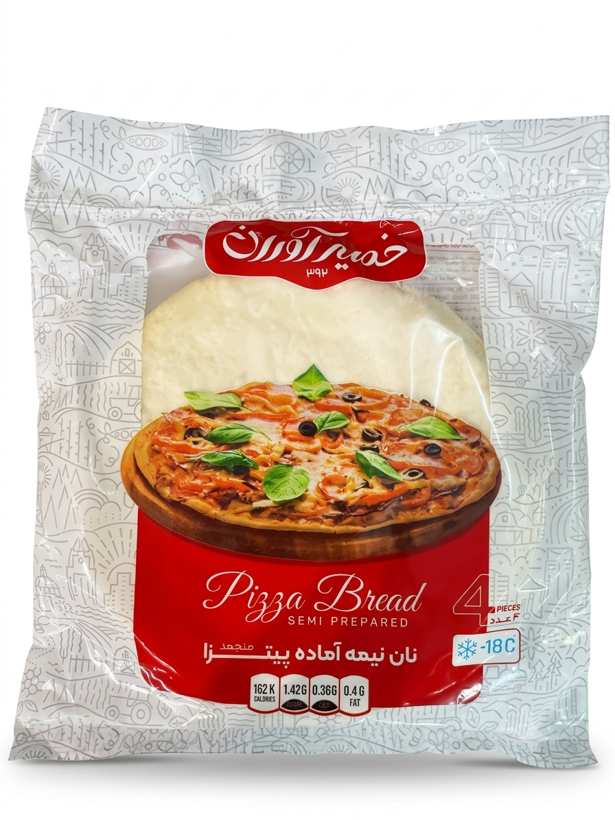 نان نیمه آماده پیتزا منجمد خمیرآوران